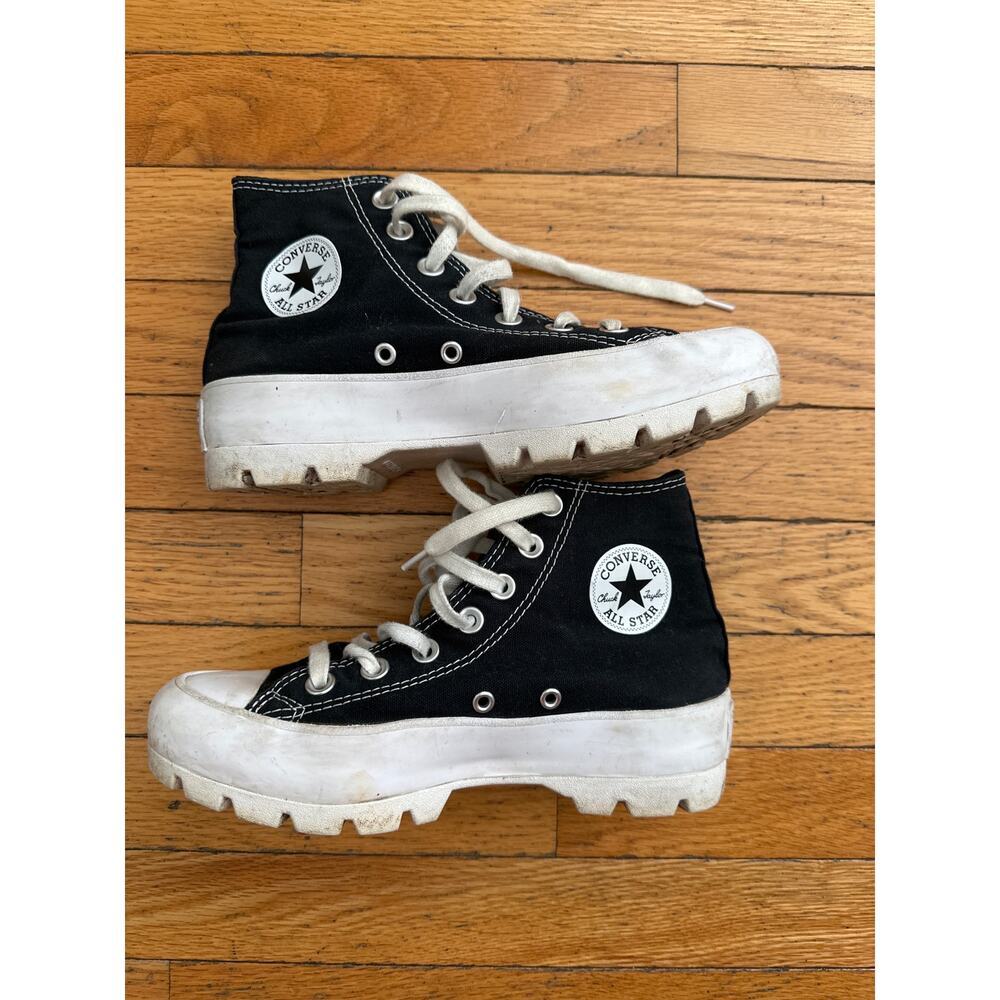 Converse Lugged Chuck Taylor All Star Hi Black Platform Boots Womens Size 6 - Picture 1 of 6
